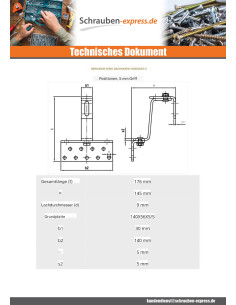 Haken Von für Dächer VARIO 140x56x5 /5 Edelstahl A2 2