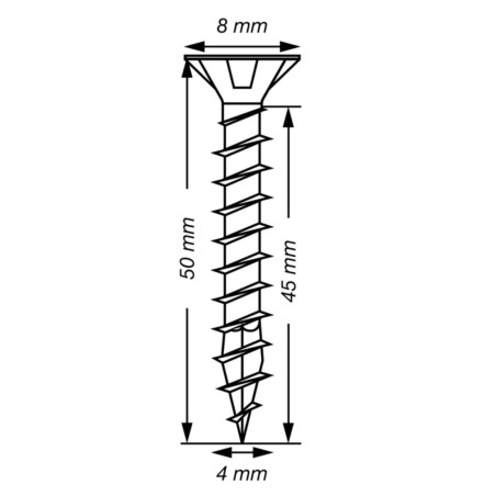 1 x Spax T-STAR MEHR Senkkopfschraube T20 Edelstahl A2 4x50 Gesamtgewinde