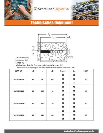 1 x Betonschraube Sechskantkopf FISCHER...
