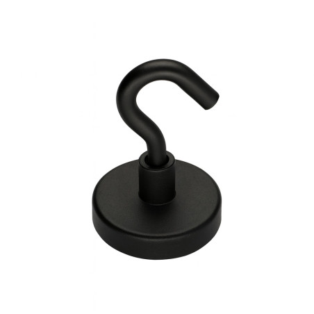 1 x Haken magnetisch Durchmesser 25 Stahl schwarz verzinkt