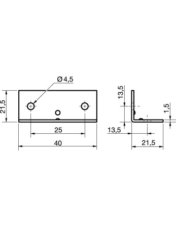 1 x Befestigungswinkel verstärkt 40 x 21,5...