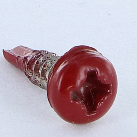 1 x Selbstbohrende Schrauben Edelstahl A2 Zylindrischer Halbrundkopf Pozi 3,5 x 13 RAL3011 braunrot ROU