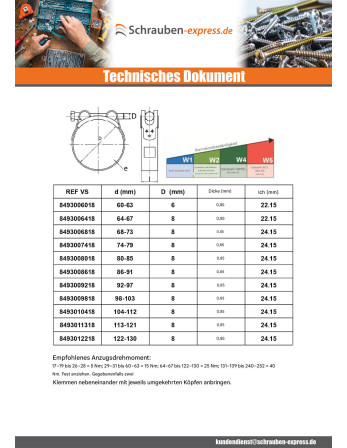 1 x Gelenkbolzenschelle für dicke und...