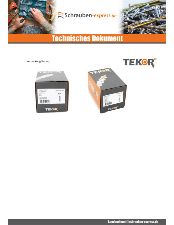 1 x Terrassenschrauben TEKOR Flacher Senkkopf...