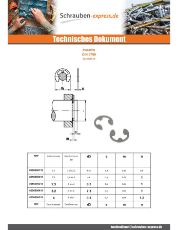 1 x Sicherungsringe STOPPEN Edelstahl A4...