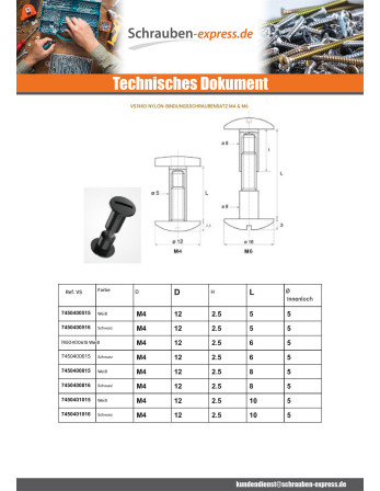 1 x Klemmschraube M6X85 Durchmesser Tube 8...