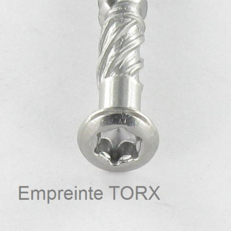 1 x Terrassenschrauben TEKOR Flacher Senkkopf T25 5x80 cut Bohrspitze mit Typ 17 Spitze Edelstahl A4