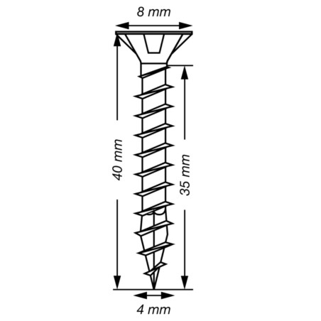 1 x Spax T-STAR MEHR Senkkopfschraube T20 Edelstahl A2 4x40 Gesamtgewinde