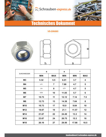 1 x Sicherungsmutter M27 Edelstahl A4