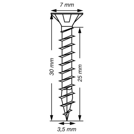 1 x Spax T-STAR MEHR Senkkopfschraube T15 Edelstahl A2 3,5 x 30 Gesamtgewinde