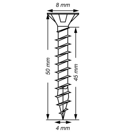 1 x Spax T-STAR MEHR Senkkopfschraube T20 Edelstahl A2 4x60 Gesamtgewinde