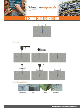 1 x Betonschraube Kopf Flachkopf TORX T30 6X50...