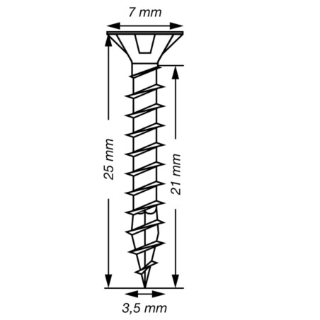1 x Spax T-STAR MEHR Senkkopfschraube T15 Edelstahl A2 3,5 x 25 Gesamtgewinde