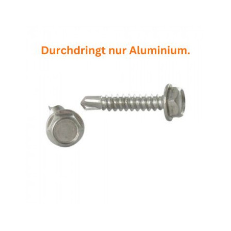 1 x Selbstbohrende Schrauben Sechskantkopf 5,5 x 19 Edelstahl A4