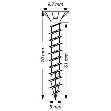 1 x Spax T-STAR MEHR Senkkopfschraube T20 Edelstahl A2 5X70 Gesamtgewinde