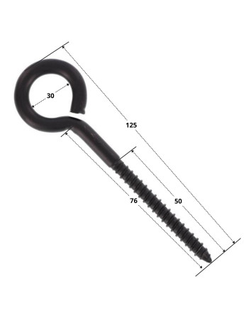 1 x Ringschraube Holz Edelstahl A4 Schwarz...