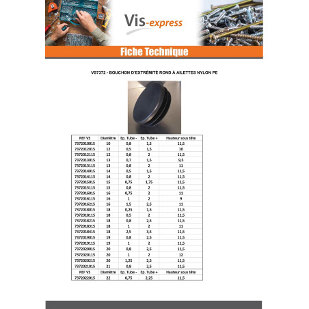1 x Runder Stopfen für Röhrchen Durchmesser EXT63.5 INT56.5-60.5 Schwarzes Polyethylen