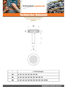 Metallschrauben Kopf Gerändelt schwarzes Nylon Stange... 2