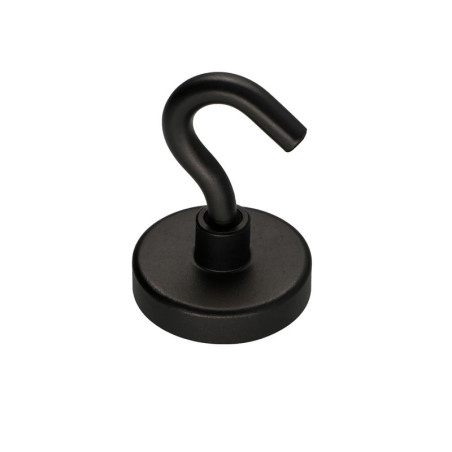 1 x Haken magnetisch Durchmesser 32 Stahl schwarz verzinkt