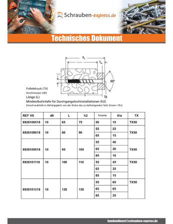1 x Betonschraube Senkkopfschraube FISCHER...