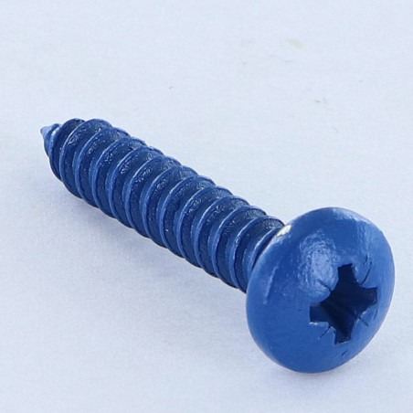 1 x Blechschraube Edelstahl A2 breitem gewölbtem kopf Pozi 4,8 x 25 Blau RAL5010