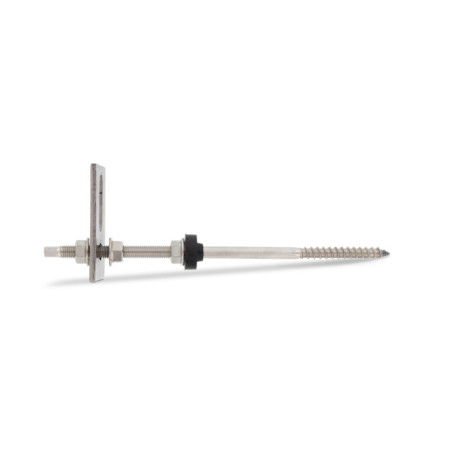 1 x Stockschrauben mit Adapterblech Mit Montageplatte 10x160 Edelstahl A2