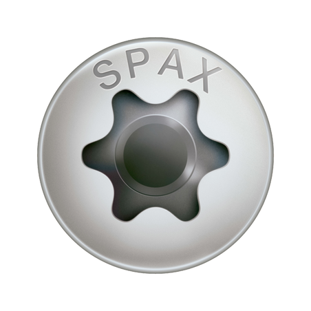 1 x Spax Holzschraube Flacher Senkkopf T-STAR T20 4,5 x 50 Gesamtgewinde Edelstahl A2