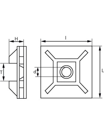 1 x Klebesockel für Kabelbinder 4.6
