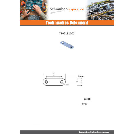 1 x Montageplatte MONTAGE Verzinkt 15x100