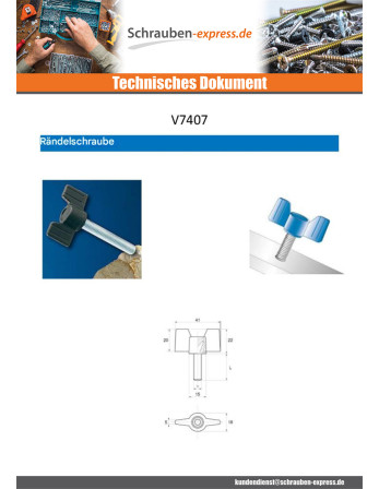 1 x Flügelschrauben mit Kreuzgriff schwarzes...