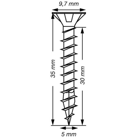 1 x Spax T-STAR MEHR Senkkopfschraube T20 Edelstahl A2 5x35 Gesamtgewinde