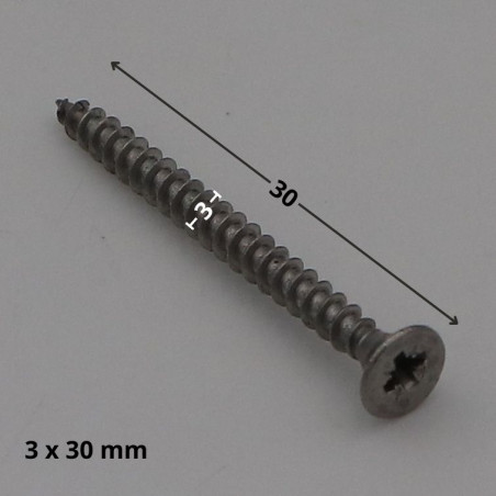 1 x Spanplattenschrauben Edelstahl A2 Senkkopfschraube Pozi 3x30 Mikroschrauben