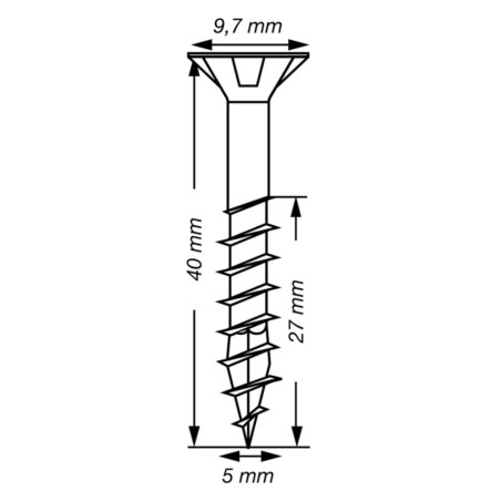 1 x Spax T-STAR MEHR Senkkopfschraube T20 Edelstahl A2 5x40 Mit Gewinde 27