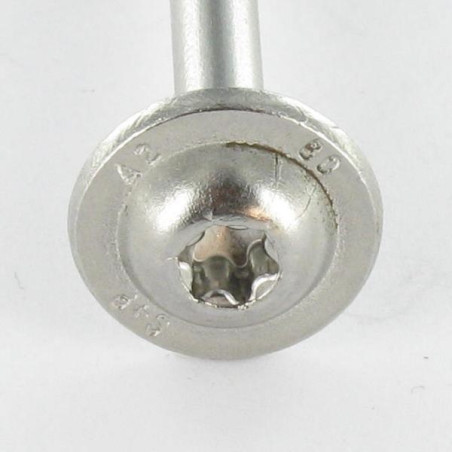 1 x Spanplattenschrauben Edelstahl A2 4,5 x 20 T20 Kopf-Durchmesser 13