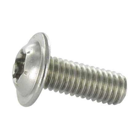 1 x Metallschrauben Flachkopf Kreuzschlitz mit Flansch T30 M6X90 Gesamtgewinde Edelstahl A2
