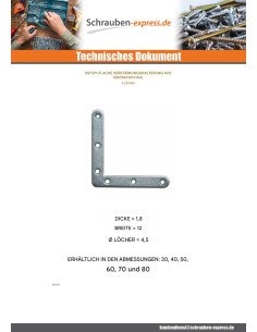 Halterungen Flach Verstärkung Spitze RUNDEN 60x60x12... 2