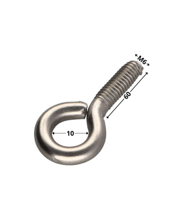 1 x Ringschraube Metalle M6X60 Auge 10...