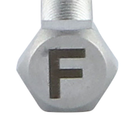 1 x Metallschrauben Sechskantkopf 8x35 Edelstahl A4 mit Buchstabengravur "F"