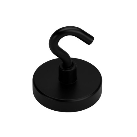 1 x Haken magnetisch Durchmesser 42 Stahl schwarz verzinkt
