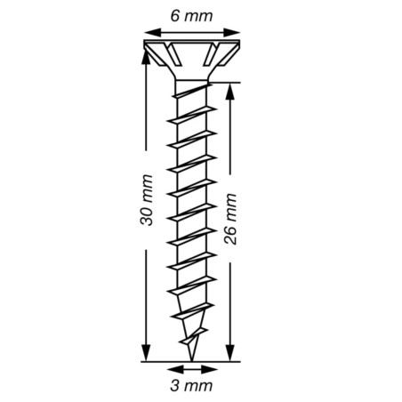 1 x Spax T-STAR MEHR Senkkopfschraube T10 Edelstahl A2 3x30 Gesamtgewinde Mikroschrauben