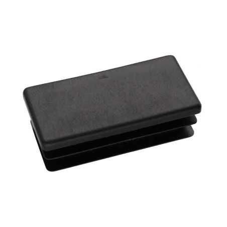 1 x Rechteckige Kappe für Tube 80x40 Rohrwandstärke 1 für 3 Schwarzes Polyethylen