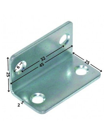 1 x Halterungen 25x25x45 4 Löcher Durchmesser 6...