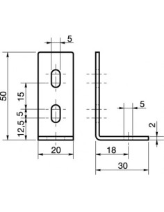 Halterungen Einstellung 30x50x20 3 Löcher Verzinkt 2