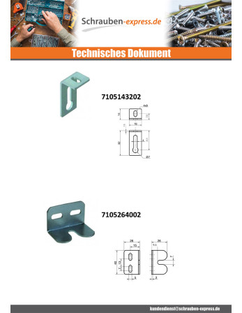 1 x Halterungen Einstellung 30x50x20 3 Löcher...