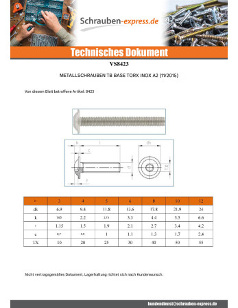 1 x Metallschrauben Flachkopf Kreuzschlitz mit...