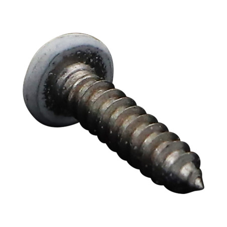 1 x Blechschraube Edelstahl A2 breitem gewölbtem kopf Pozi 3,5 x 16 RAL9016 signalweiß
