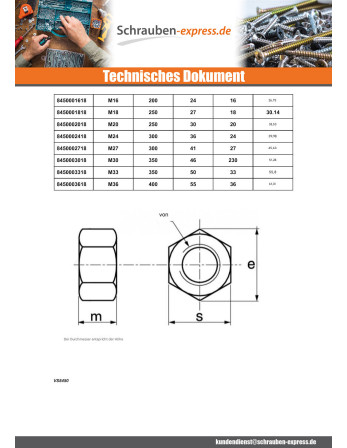 1 x Muttern HH M12 Dicke 12 Edelstahl A4