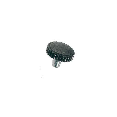 1 x Metallschrauben Kopf Gerändelt schwarzes Nylon Stange Verzinkt M4x12