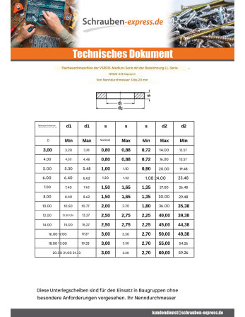 1 x Scheiben/Unterlegscheibe Flach M6x24x1,2 LL...