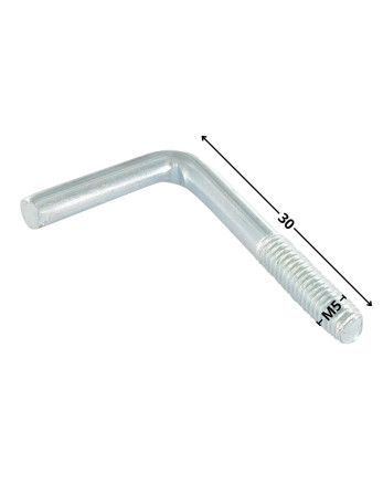 1 x Haken Metalle M5X30 Mit Gewinde 12 Verzinkt